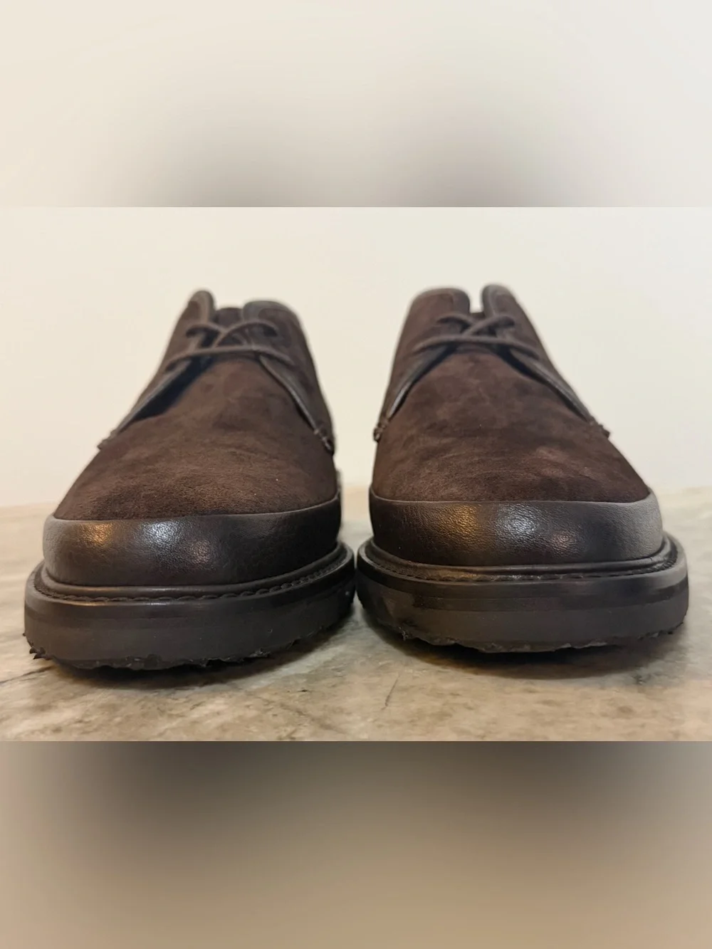 ERMENEGILDO ZEGNA BROWN SUEDE CHUKKA BOOTS US 8 DESERT BROWN LEATHER $1000